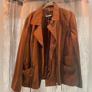 Iman Genuine Leather/Suede Brown Jacket XL